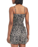 Bar III Printed Smocked-Top Cover-Up Romper MBPM25836 Black / Brown XS