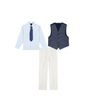 Nautica Little Boys Vest and Dress Pants Formal Set Blue / White 4
