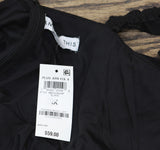 And Now This Womens Trendy Plus Size Flutter Sleeve Midi Dress Black 1X