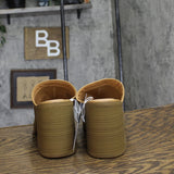 Universal Thread Tess Platform Mule Heels with Memory Foam Insole Tan Brown 11M