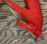 Sun + Stone Womens Reemaa Platform Sandals Open Toe Micro Suede Red 12M