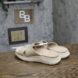 Easy Spirit Amari Sporty Flat Slide Sandals SEAMARI2-H Beige Gold Lurex 7M