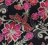 Siena Floral Embroidered Mesh Scalloped Hem Bodycon Midi Dress Black / Multi 4