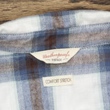Weatherproof Vintage Long-Sleeve Lightweight Plaid Flannel Shirt Blue L