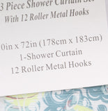 Classical Spa Collection Curtain Set with Hooks Gray Multi 70 in. x 72 in.