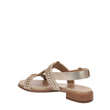 Naturalizer Nia Strappy Slingback Sandal Leather Block Heel Champagne Brown 5M