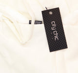 City Chic Womens Trendy Plus Size Sassy V Wrap Dress 6575644 White 14W