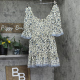 B. Darlin Juniors Floral-Print Smocked Dress T20AK46 Ivy Dust Blue Multi 5/6