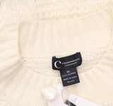 C By Private Label Waffle Knit Sweater Button Shoulder Ivory Off White XL