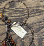 Erica Lyons Autumn Leaf Pave Bead 4 Pack Metallic Bangle Bracelets Brown Multi