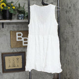 Xhilaration Women's Sleeveless Button-Front Lace Detail Dress TARD418BJ White M