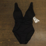 Bleu by Rod Beattie Womens Plunging V-Neck One-Piece Swimsuit RBKK25776 Black 4