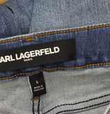 Karl Lagerfeld Paris Womens Floral Motif Cropped Jeans L5TK2265 Coastal Blue 6