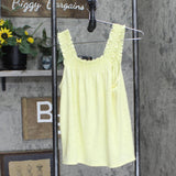 Womens Stretch Lightweight Sleeveless Blouse Shirt Top Yellow See Measurements
