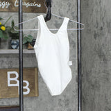 Vintage 4-Pack USA Made Youth Girls Lined Romper Leotard White 8