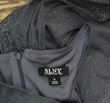 SLNY Womens Formal Long Glitter Mesh Stretch 9133153 Smoke Gray 6