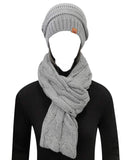 Wrapables Womens Chunky Knit Winter Infinity Scarf with Beanie 93987373 Gray