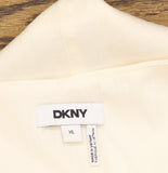 DKNY Womens Weathered Twill Zip-Up Vest P5ETTB77 Coconut Off White XL