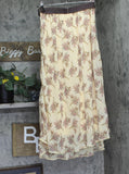 Ny Collection Womens Chiffon Maxi Skirt MCCK0239D Yellow / White L