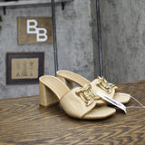 A New Day Womens Arden Raffia Ornamented Block Heels 93320203 Tan Brown 6.5M