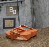 Fitflop Womens Lulu Flowerz Leather Toe-Post Sandals JE1-C36 Peach Orange 6M