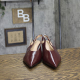 A New Day Womens Samantha Sling Back Kitten Heels 94462865 Burgundy Red 8M