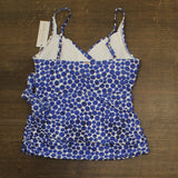 Anne Cole Womens Wrap Tie Tankini Top Swim Bikini 25MT26712 Denim Dot Blue XL