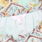 LC Lauren Conrad Womens Lined Ruffle Tie Front Trim Blouse Mint Green S