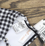 Salt + Cove Juniors Plaid Underwire Bikini Top Swim Black / White Print S