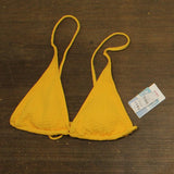 Roxy Womens Tiki Triangle Tie-Back Bikini Swim Top 52038270405 Yellow XL