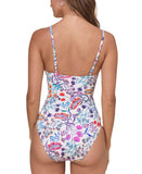Andie The Amalfi One Piece Scoop Neck Swimsuit Botanical Floral White Multi XS