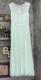 Adrianna Papell Beaded Gown Sleeveless Dress Aloe Mist Green / Ivory 2