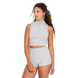 Wild Fable Womens Mock Turtle Neck Zip Sweater Tank 91030442 Heather Gray XS