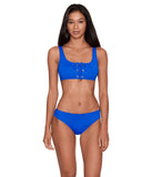 Lauren Ralph Lauren Beach Club Solid Hipster Bottoms Swim Bikini Royal Blue 14