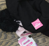 Disney Minnie Mouse Hat And Mitten Set MIN2733 Black / Pink One Size