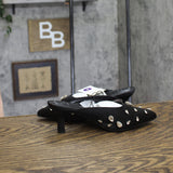 A New Day Womens Katia Heels Satin Rhinestone Mules 94663377 Black 6M
