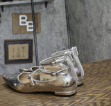 INC International Concepts Womens Valan Triple-Strapped Flats Silver Gray 7.5M