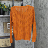 LC Lauren Conrad Womens Lightweight Knit Pullover Sweater Orange S