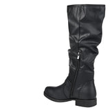 Journee Collection Womens Stormy Boot Faux Leather Slouch Black 8M