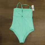 Salt + Cove Juniors Double Keyhole One-Piece Swimsuit 807149 Aqua Blue XL