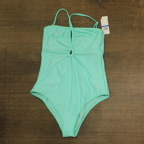 Salt + Cove Juniors Double Keyhole One-Piece Swimsuit 807149 Aqua Blue XL