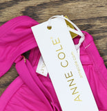 Anne Cole V Wire Elongated Underwire Top Swim Bikini Hibiscus PInk 32D / 34DD