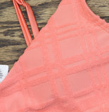 Cotton On Super Scoop-Neck Bikini Top 6338112-19 Shell Pink Terry Jacquard S