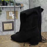 Sugar Ollie Women's Over-the-Knee Dress Boots SGR-OLLIE Black Micro 7.5M