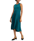 Alfani Womens Mixed-Media Midi Dress 100107596MS Green S