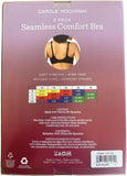 Carole Hochman 2-Pack Comfort Bra Wire Free Molded Cups Straps Black / Taupe L