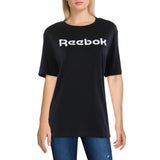 Reebok Womens Logo Cotton Graphic T-Shirt Tee IT8891 Black XS