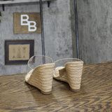 A New Day Womens Ansel Double Band Open Toe Wedge Heels 93320228 Tan Brown 6M