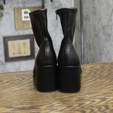 A New Day Womens Faux Leather Block Heel Booties Boots Black 9M