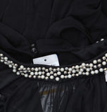 Speechless Juniors Embellished Ruched Cutout Gown Dress Black 3